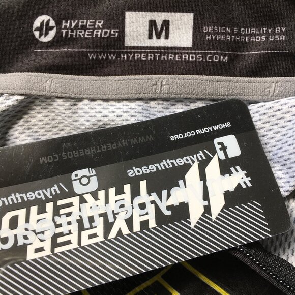 NWT HYPER THREADS Continental Sports Fit Stretch Black Multicolor Bicycle Jersey - Picture 2 of 16